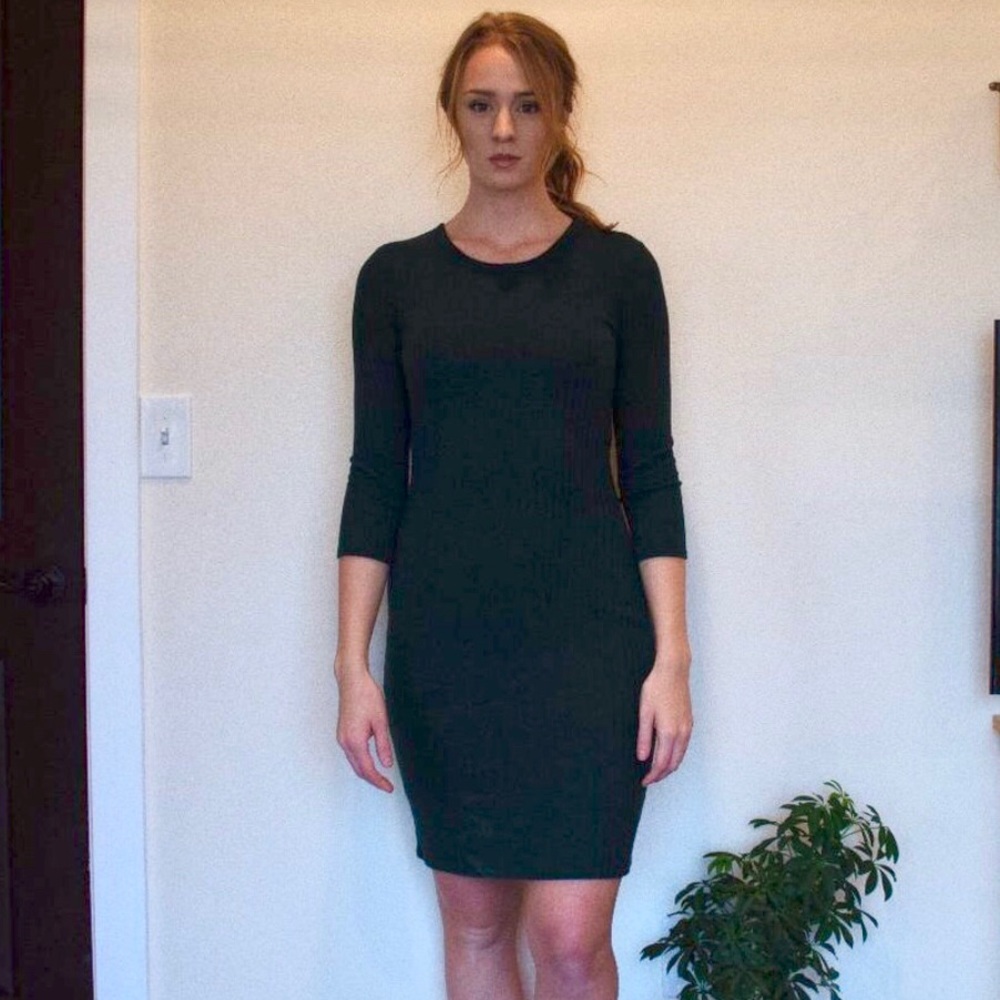 Forrest Green Quarter-Length Bodycon Dress